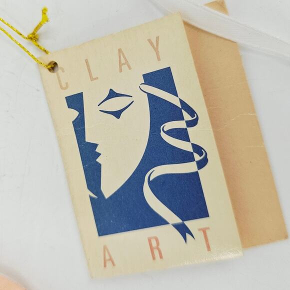 Clay Art About Face Line Ceramic Mask 7" Flapper Girl Blue Star Snowflake Face - Picture 3 of 8